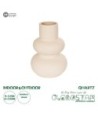 GloboStar® Artificial Garden QUARTZ 21254 Διακοσμητικό Κεραμικό Βάζo Μπεζ Π15 x Μ15 x Υ20 cm